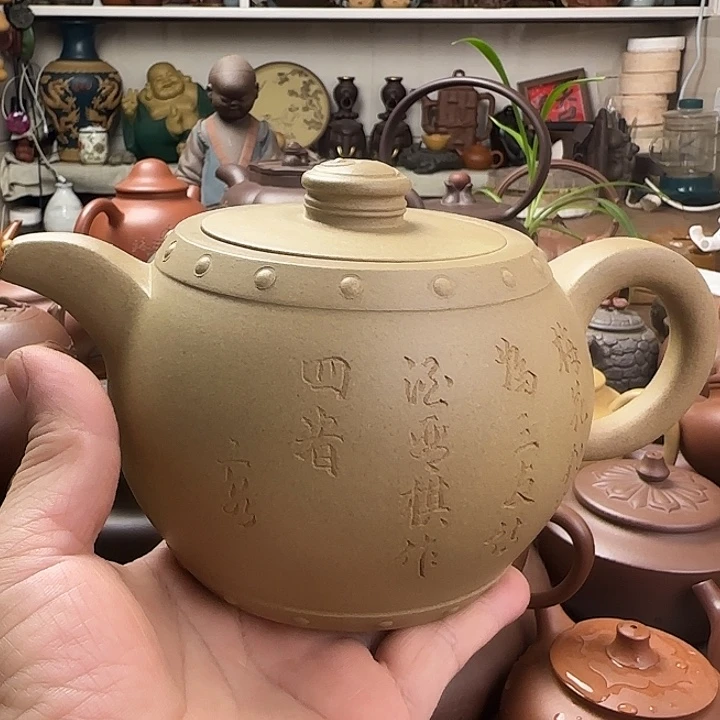 蟹***钱茶壶段泥原矿紫砂