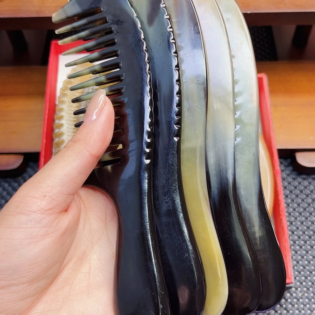 纯牛角手工制作牛角梳