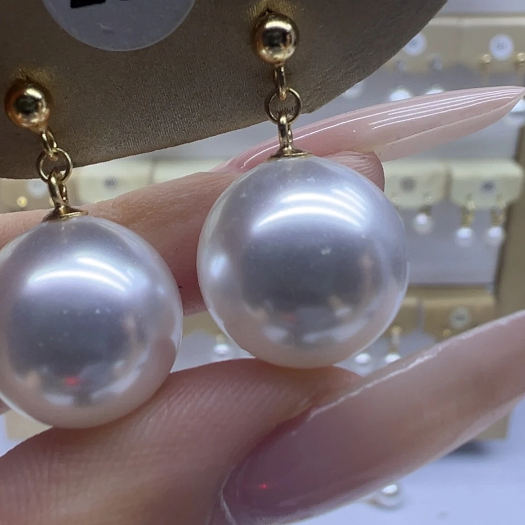 银S925镶嵌耳饰淡水珍珠