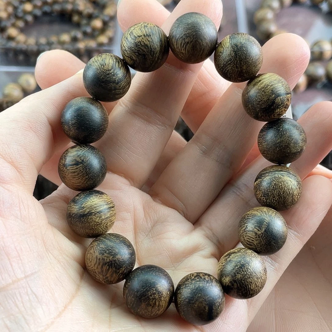 沉香手串西**儿越南芽庄白棋虎斑留疤