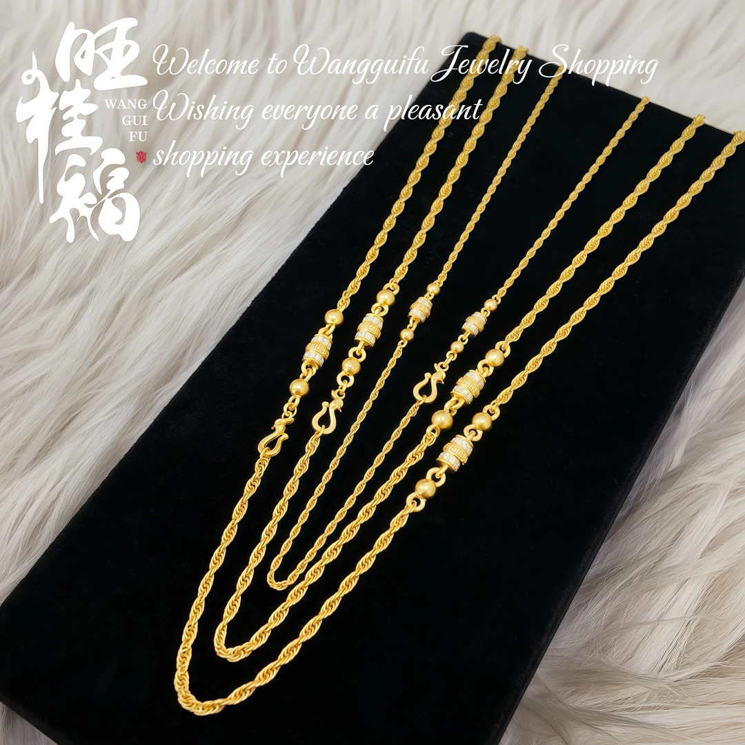 百搭麻花链【原创优惠新品】足金999金凤凰扣头5G麻花项链纯黄金链