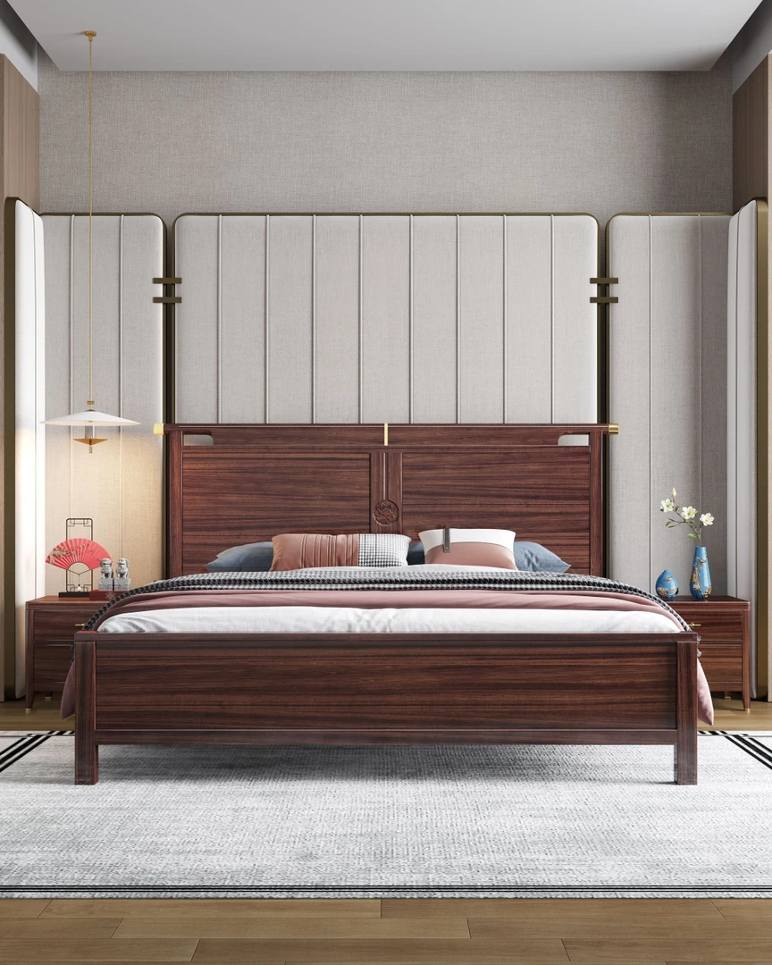【温景】新中式实木床中高端乌金木实木床粉丝专属链接