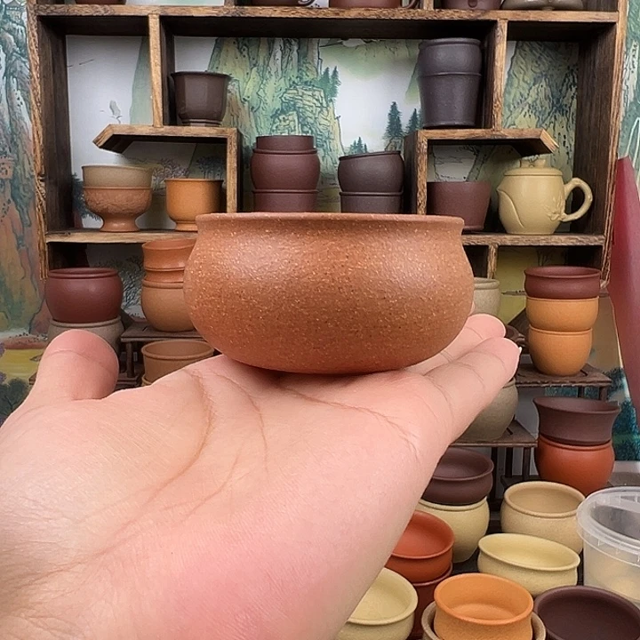 茶杯紫砂拙器甄选，纯原本矿。100毫升