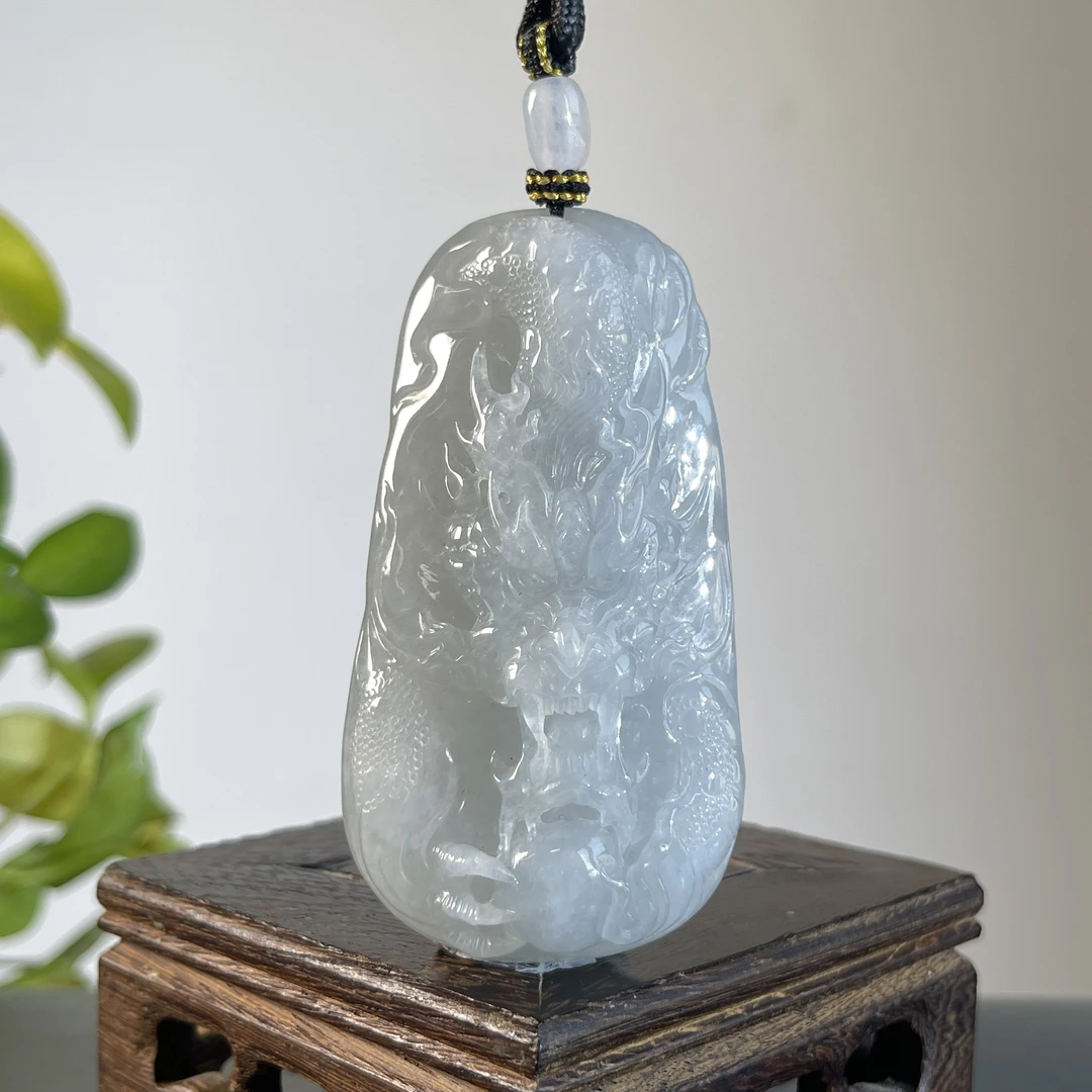 JGW28-156  天然缅甸A货翡翠  龙牌