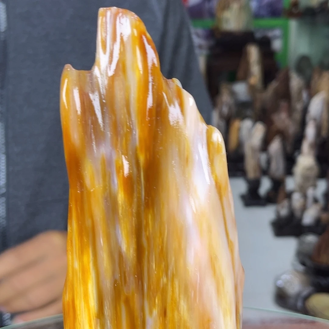缅甸天然树化玉摆件