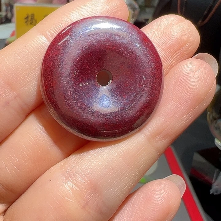 天然辰砂原矿平安扣