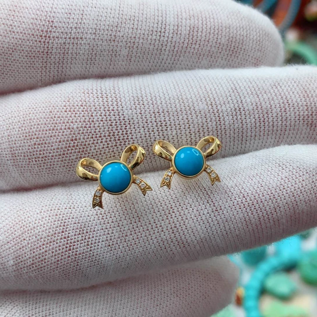 绿松石珠宝奇石18K金镶嵌