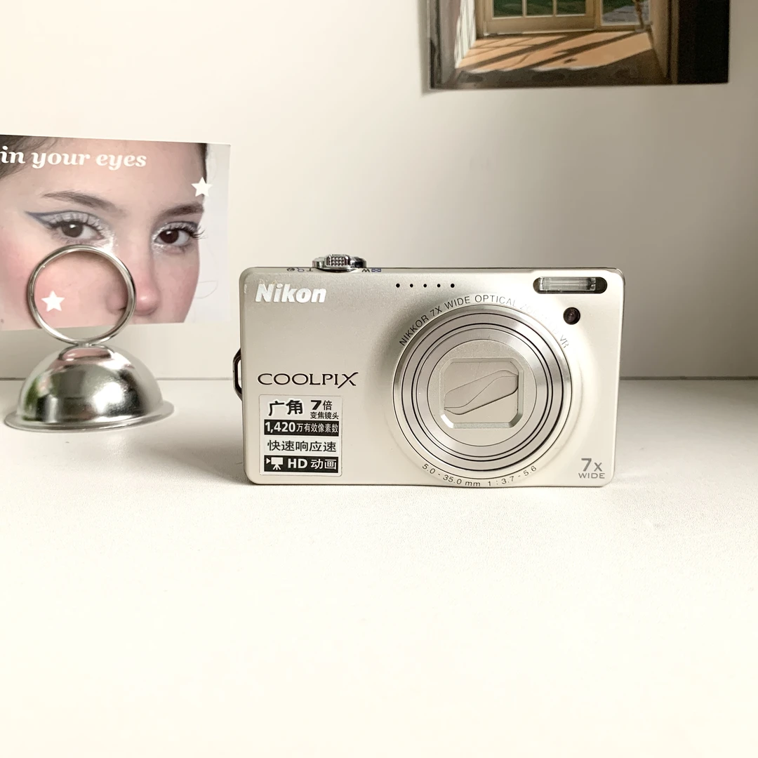 95新 Nikon/尼康 s6000香槟色 1420万像素5倍变焦 柔焦冷白色彩感
