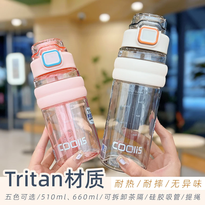tritan水杯大容量儿童便携防摔耐热耐高温夏季学生户外运动杯子女