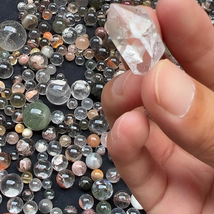 水晶手链未镶嵌小****)定制通孔不退不换