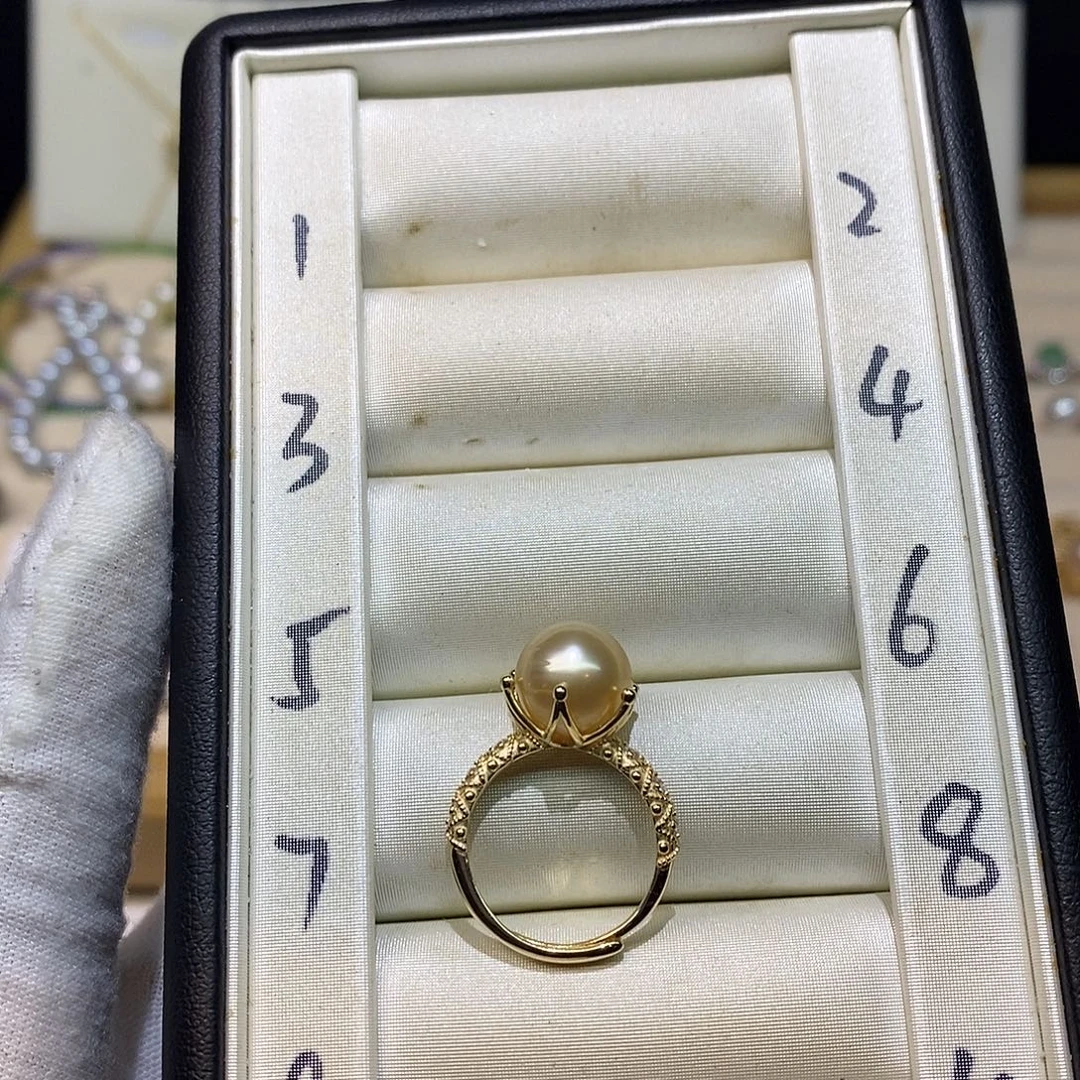 银S925镶嵌戒指海水珍珠