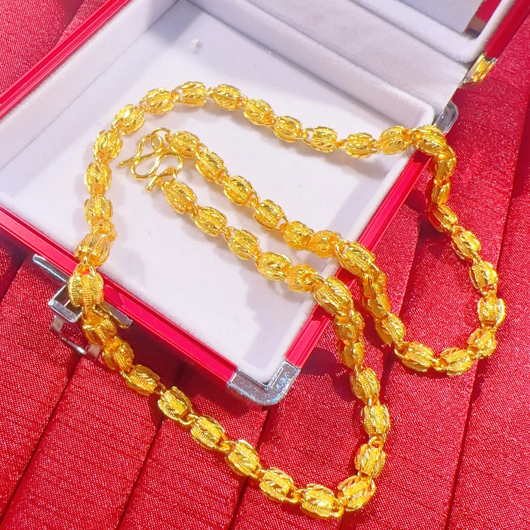 【 可可专属】黄色经典橄榄核精美项链（XL1003）