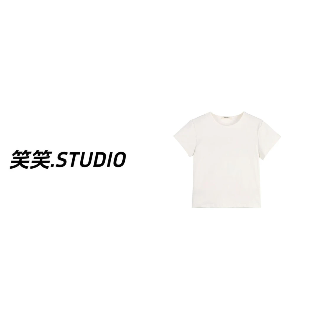 笑笑-【贝果纸片人T】韩国单 纯色百搭显瘦短袖T恤