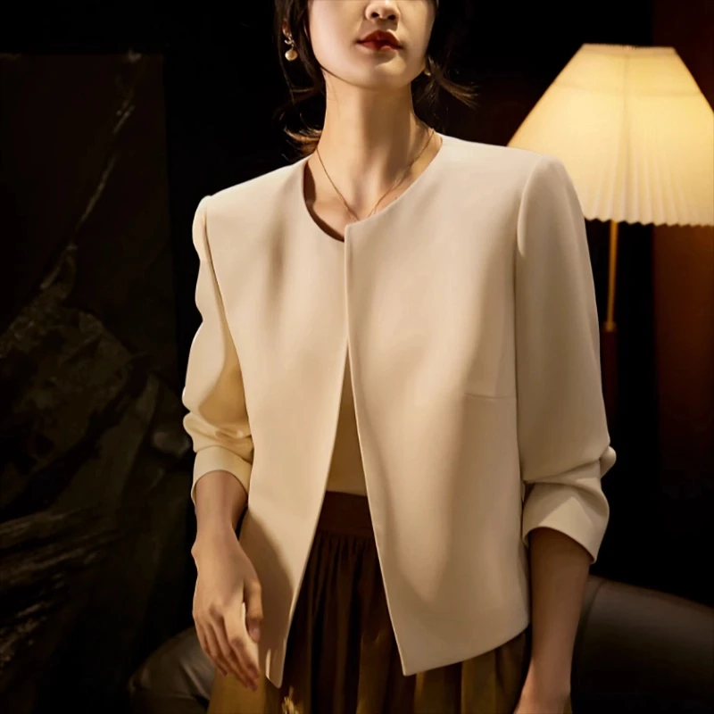 醋酸小坎肩高级感西装短外套女新款外搭披肩开衫宽松休闲上衣