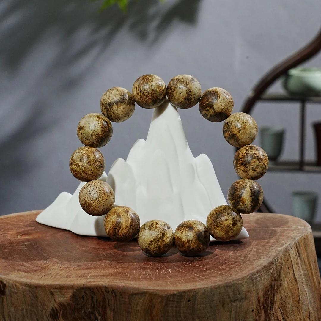 马泥涝生结软丝虎斑沉香手串 1.6cm 17.41g 250807074  F