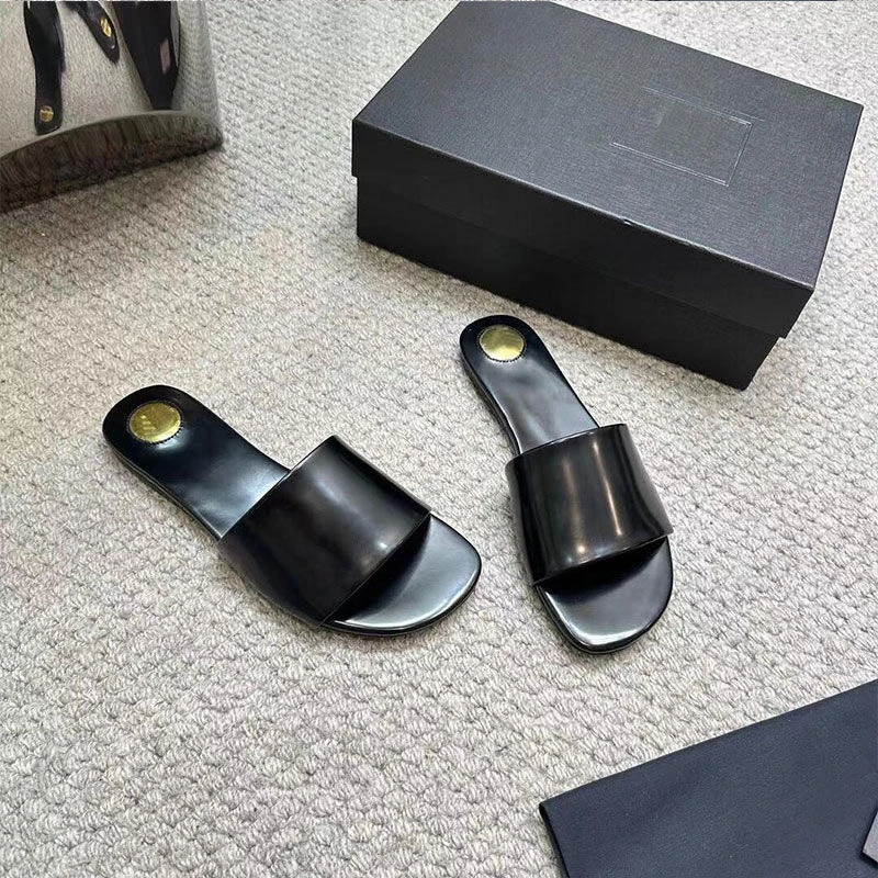 高级感手工羊皮一字拖鞋女夏季外穿2025新款法式小凉拖轻奢半拖鞋