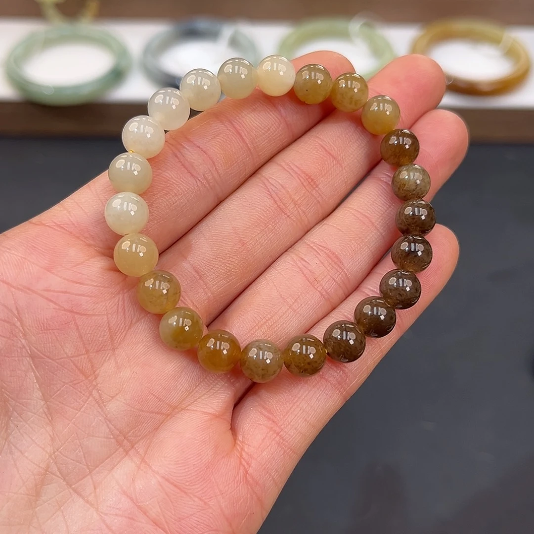 和田玉未镶嵌手镯且末渐变糖