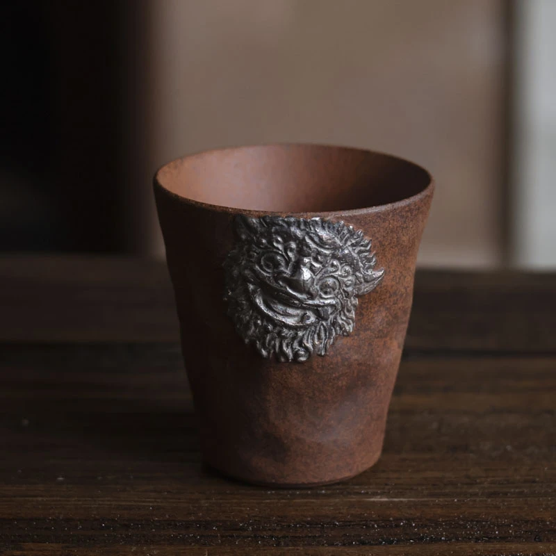 灰念老岩泥乐茶杯左高（Q2426）容量80CC