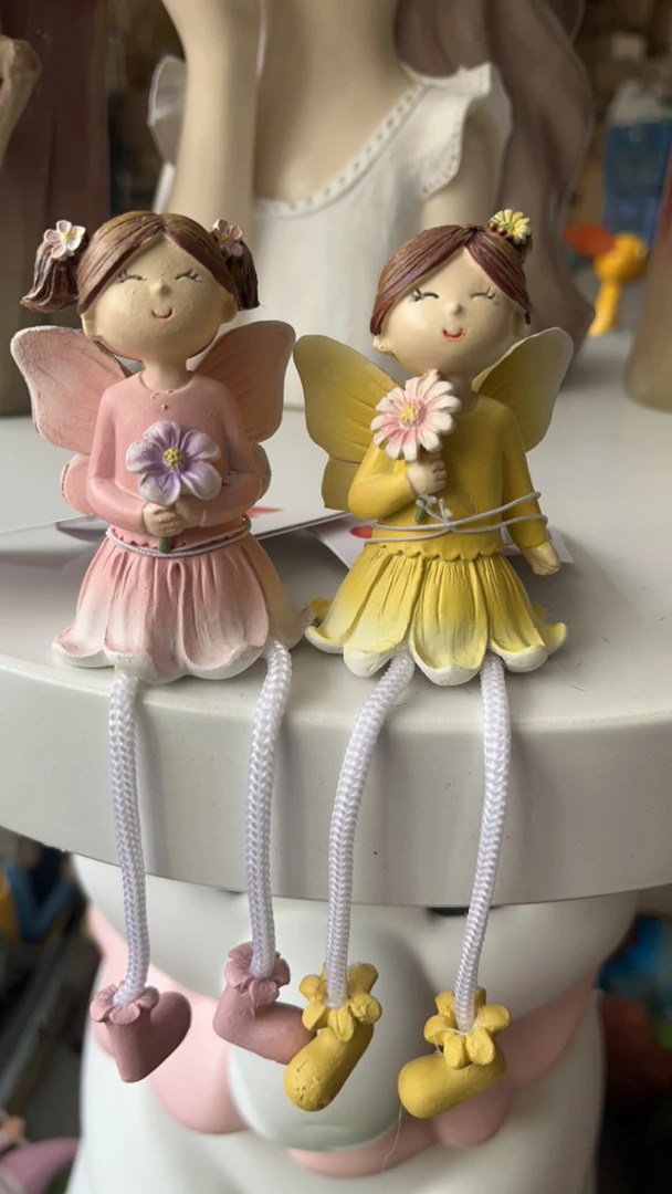 蝴蝶仙子吊脚摆件一对（发两个不同色的）