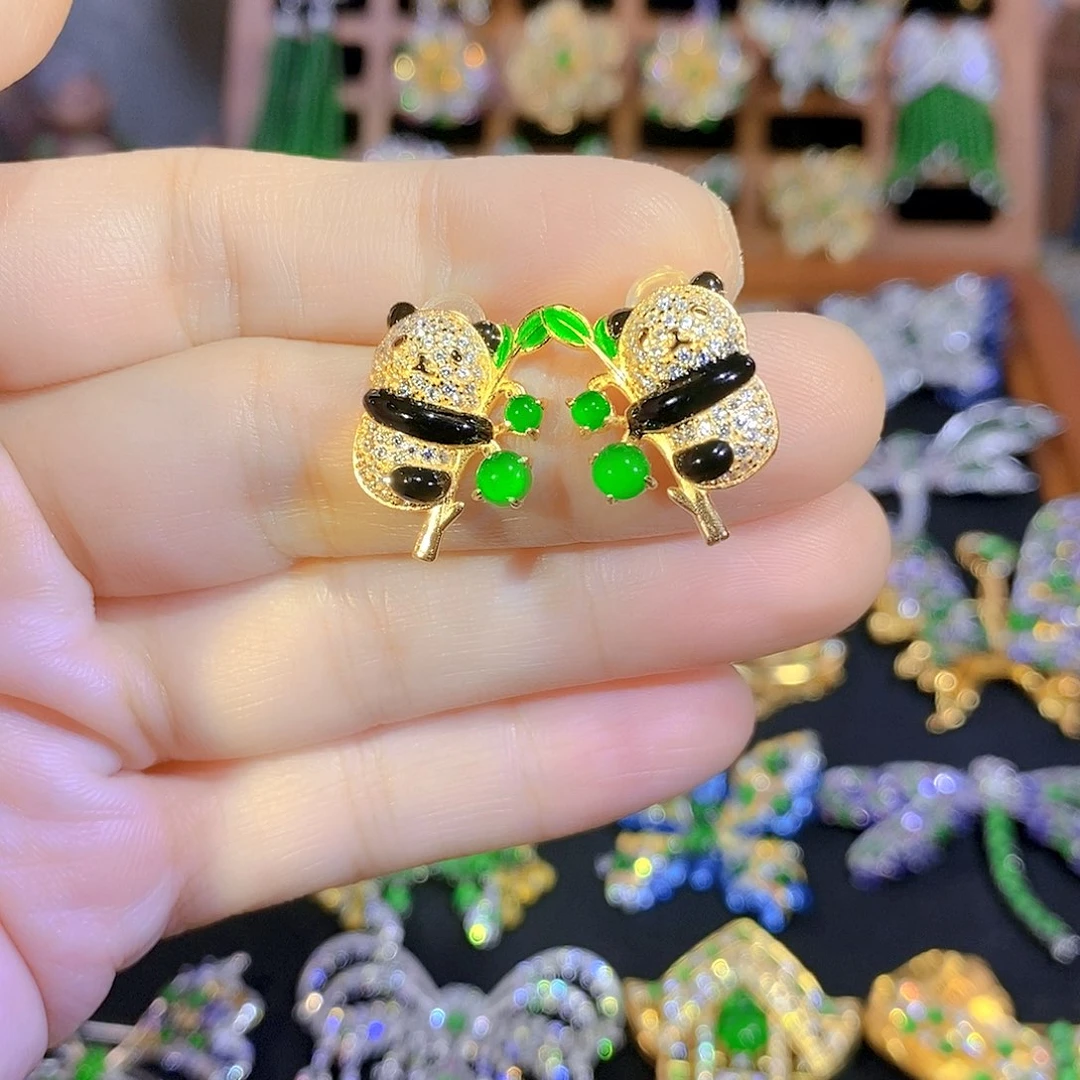 银S925镶嵌挂件翡翠