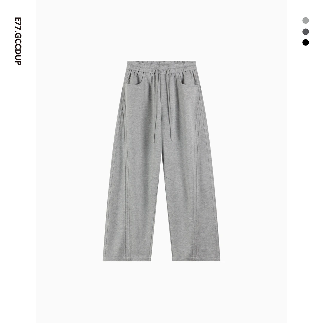 GCCDUPE77『恩可华』高织高密绵羊毛混纺休闲百搭松紧腰卫裤休闲裤