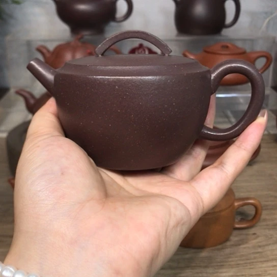 茶壶紫砂古汉瓦高温紫泥半手180cc