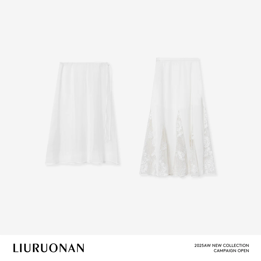 LIURUONAN | 9.28四周年【花樽纱裙】气质休闲蕾丝刺绣半身裙+网纱