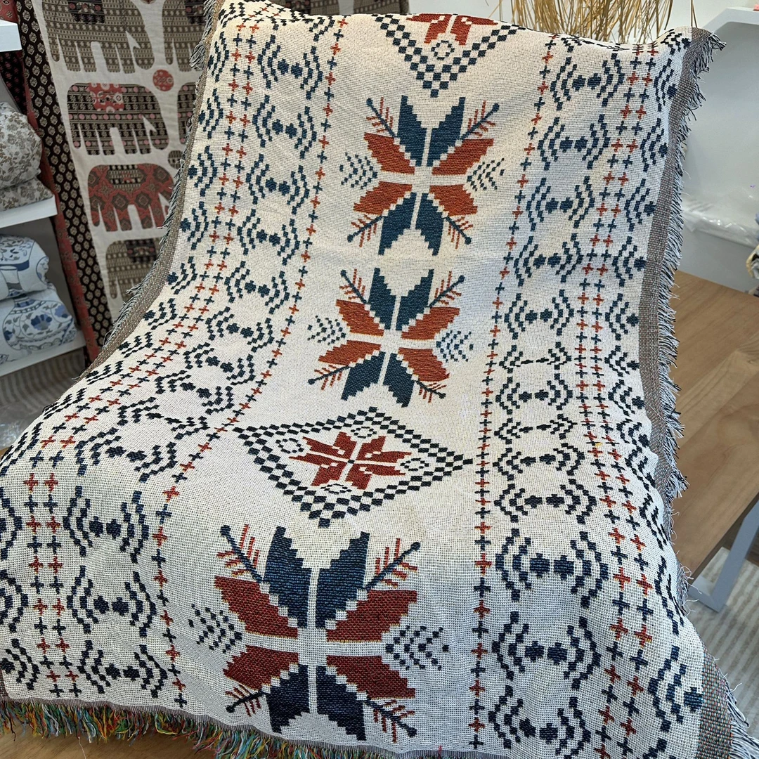 波西米亚风薄款沙发巾沙发垫 80*160 床尾巾 桌布沙发毯靠背