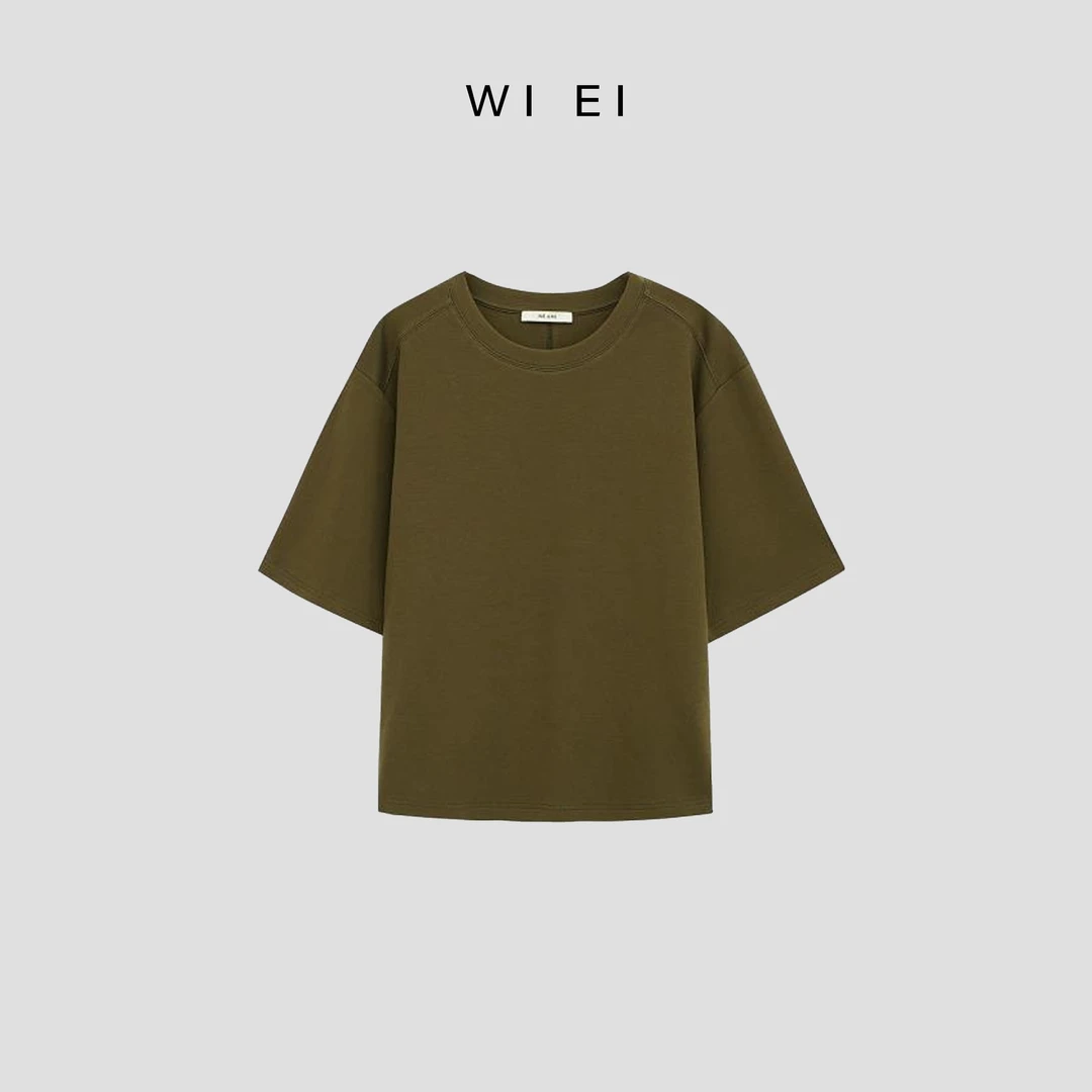 《WE ARE》22867**简约高级感 立裁 设计师 短袖T恤2024