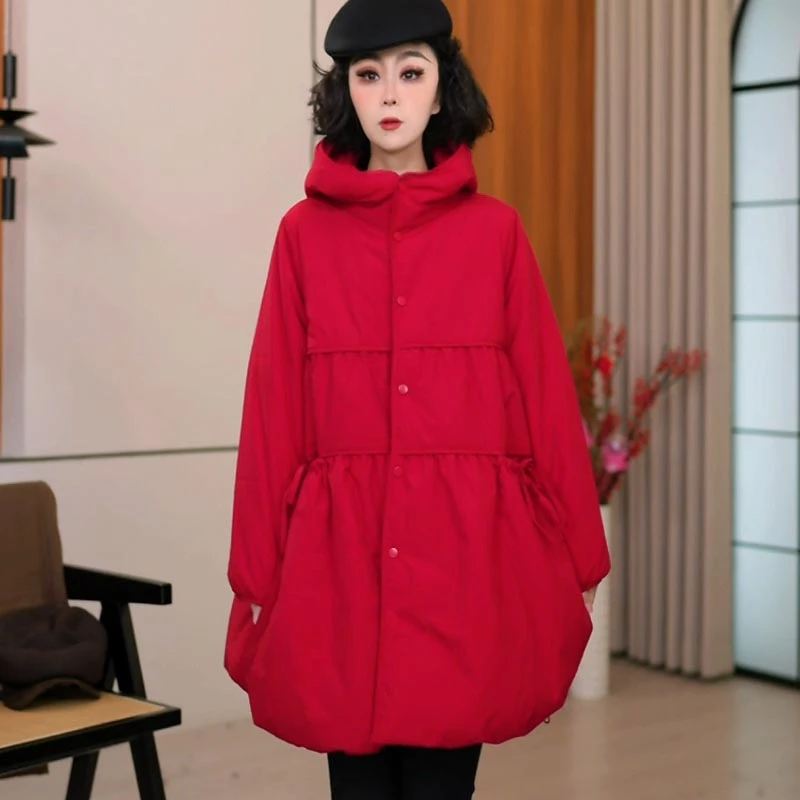 9586冬季新款2025宽松休闲时尚加厚连帽棉衣女