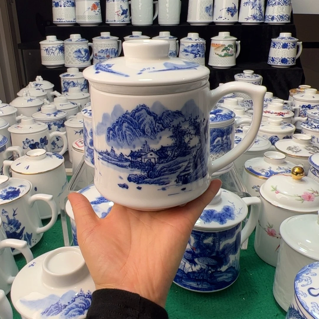 *****摆件景德镇手绘山水办公杯