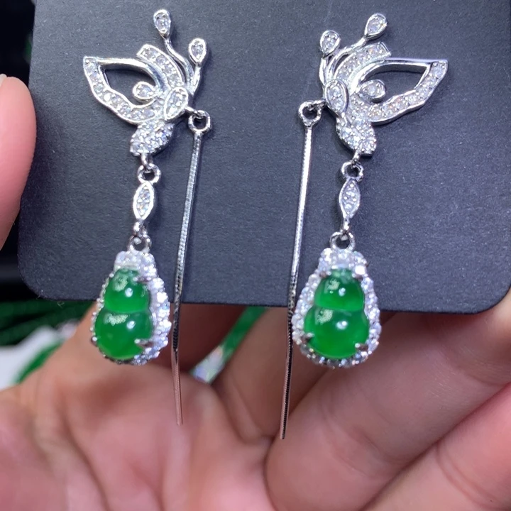 【闪购商品】翡翠颈饰银S925镶嵌天然翡翠