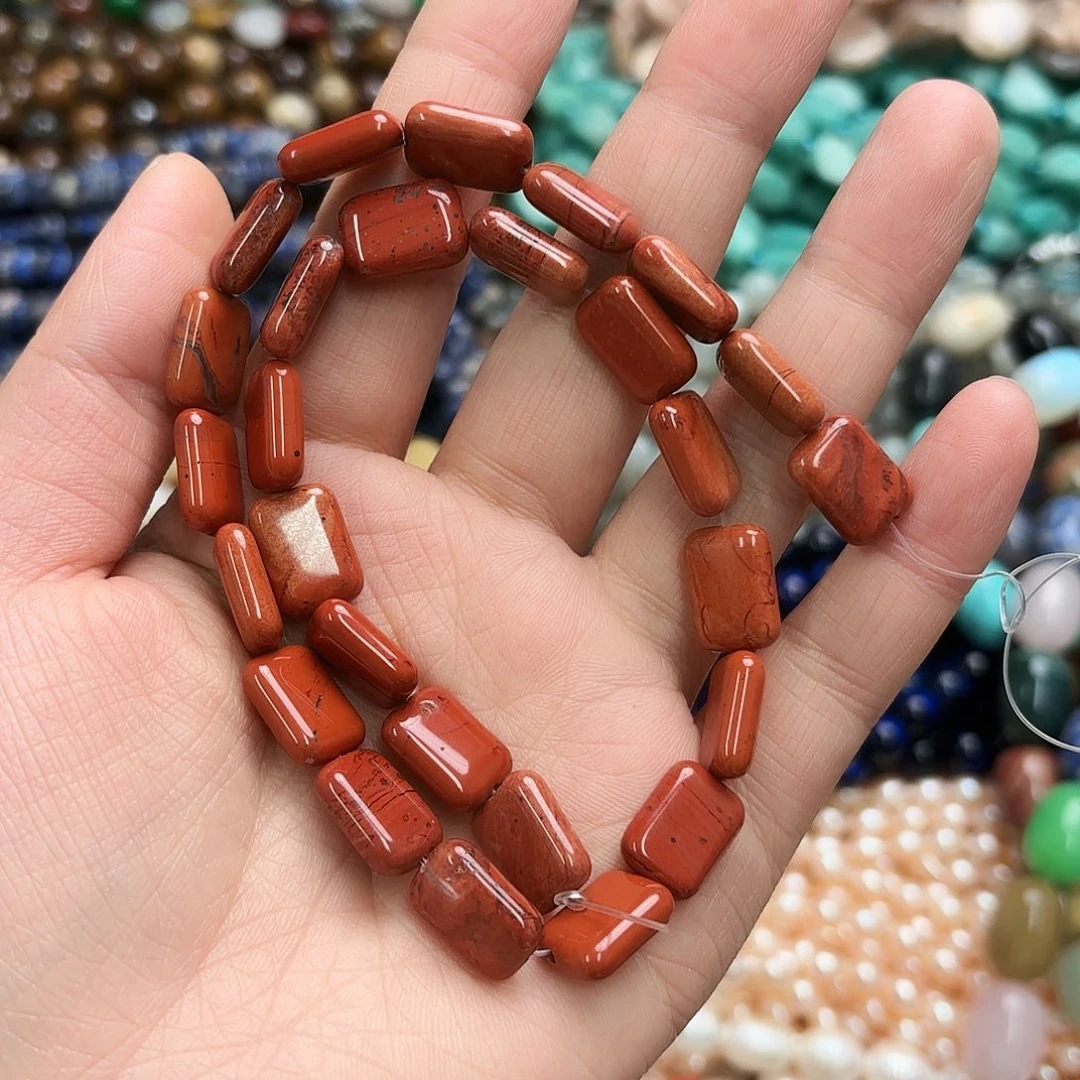 玛瑙/玉髓未镶嵌珠宝半成品10×14红石无事牌一条