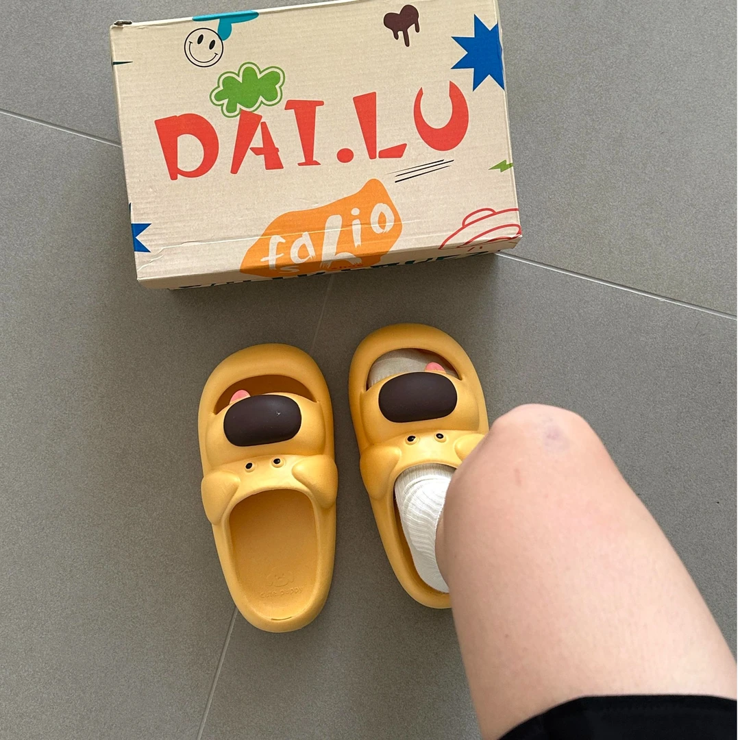 厚底卡通拖鞋女款可爱小狗居家防滑踩屎感凉拖鞋夏季室内外穿