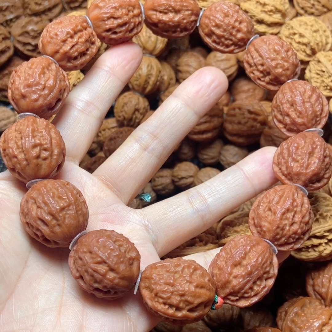 桃核吊坠荔枝纹手串