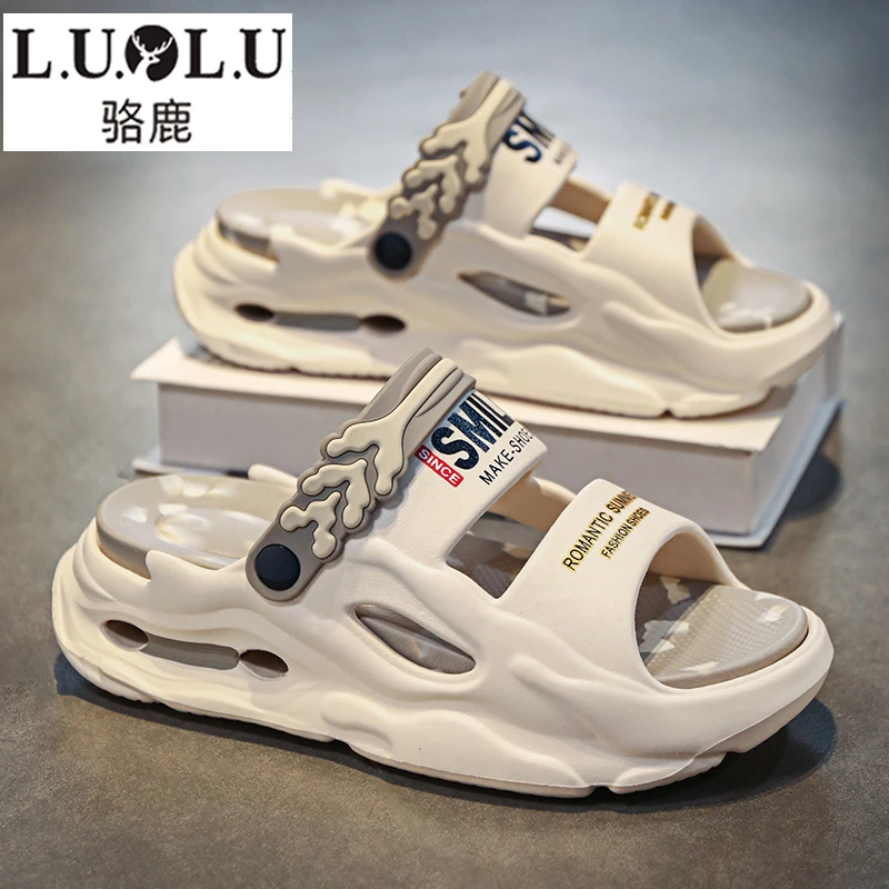 骆鹿男士凉拖鞋夏季外穿防滑防臭厚底外穿开车大码沙滩凉鞋男款