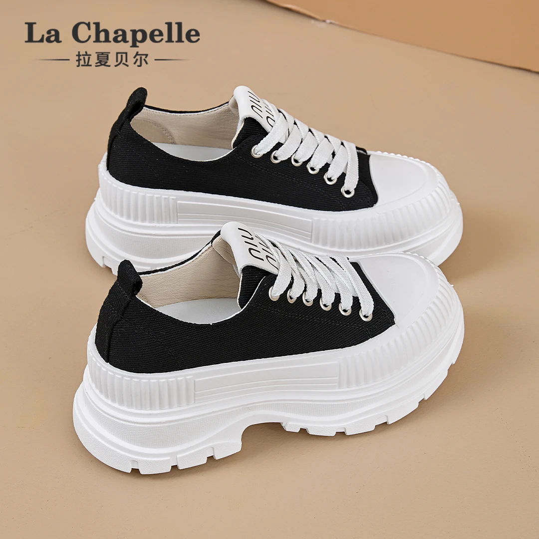 拉夏贝尔小个子增高厚底休闲鞋夏季新款休闲百搭运动小白鞋板鞋子
