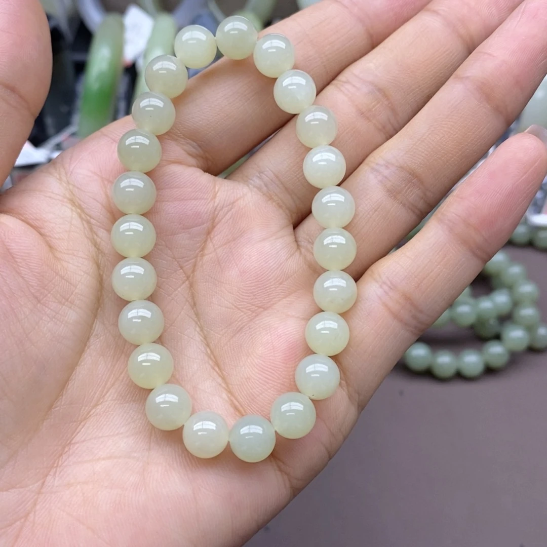 和田玉手串未镶嵌V*卡8