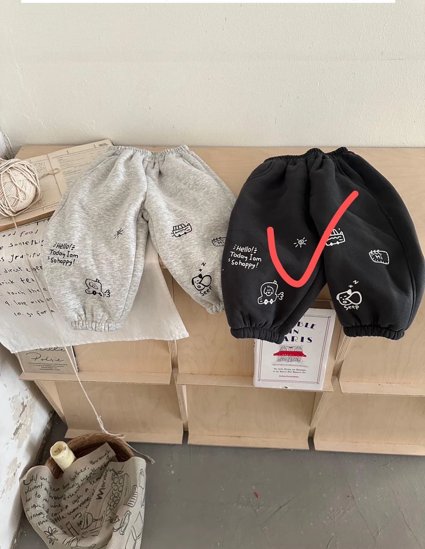 小童休闲卫裤加绒加厚