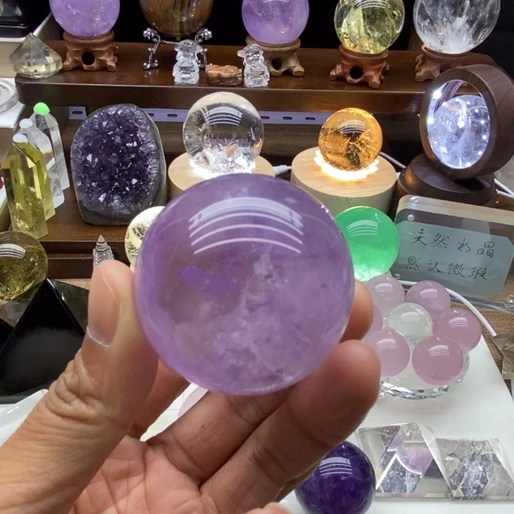 水晶摆件未镶嵌天然紫水晶球