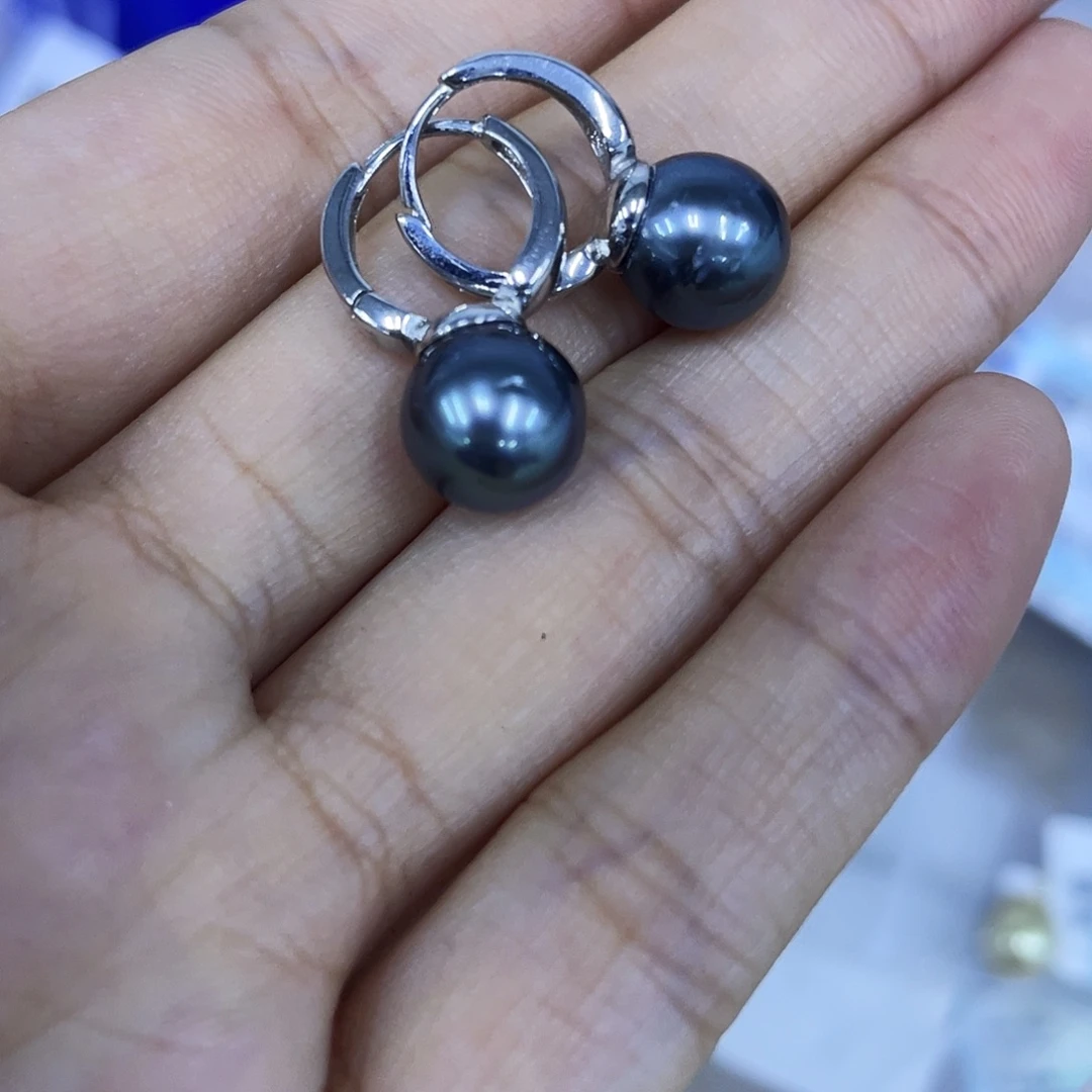 银S925镶嵌耳饰海水珍珠