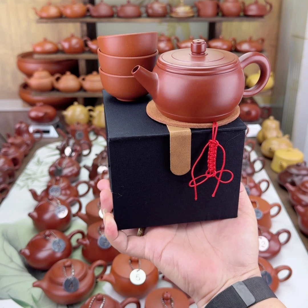 小***吴紫砂茶壶180cc大红袍内嵌汉瓦壶