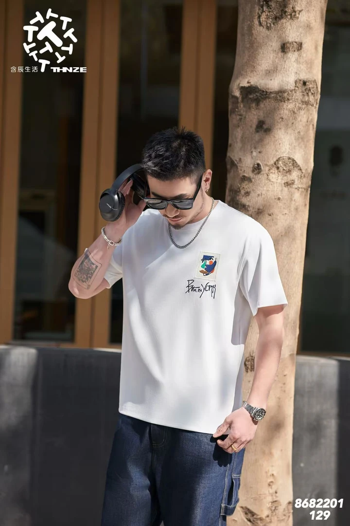 含辰生活夏季修身印花T恤休闲百搭8682201