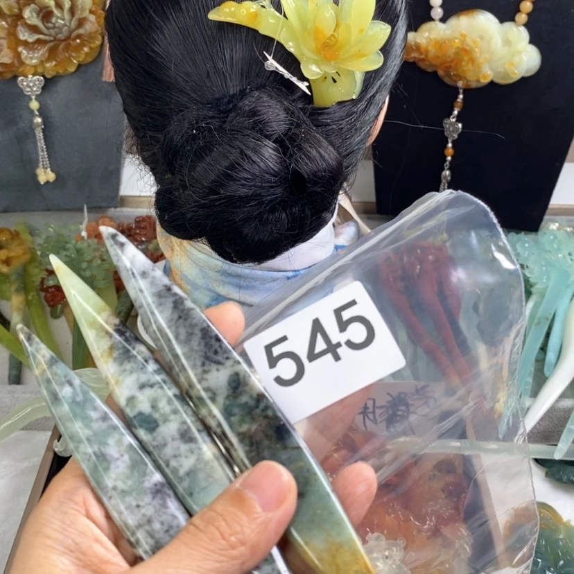 【闪购商品】岫玉发饰合金t****g发簪