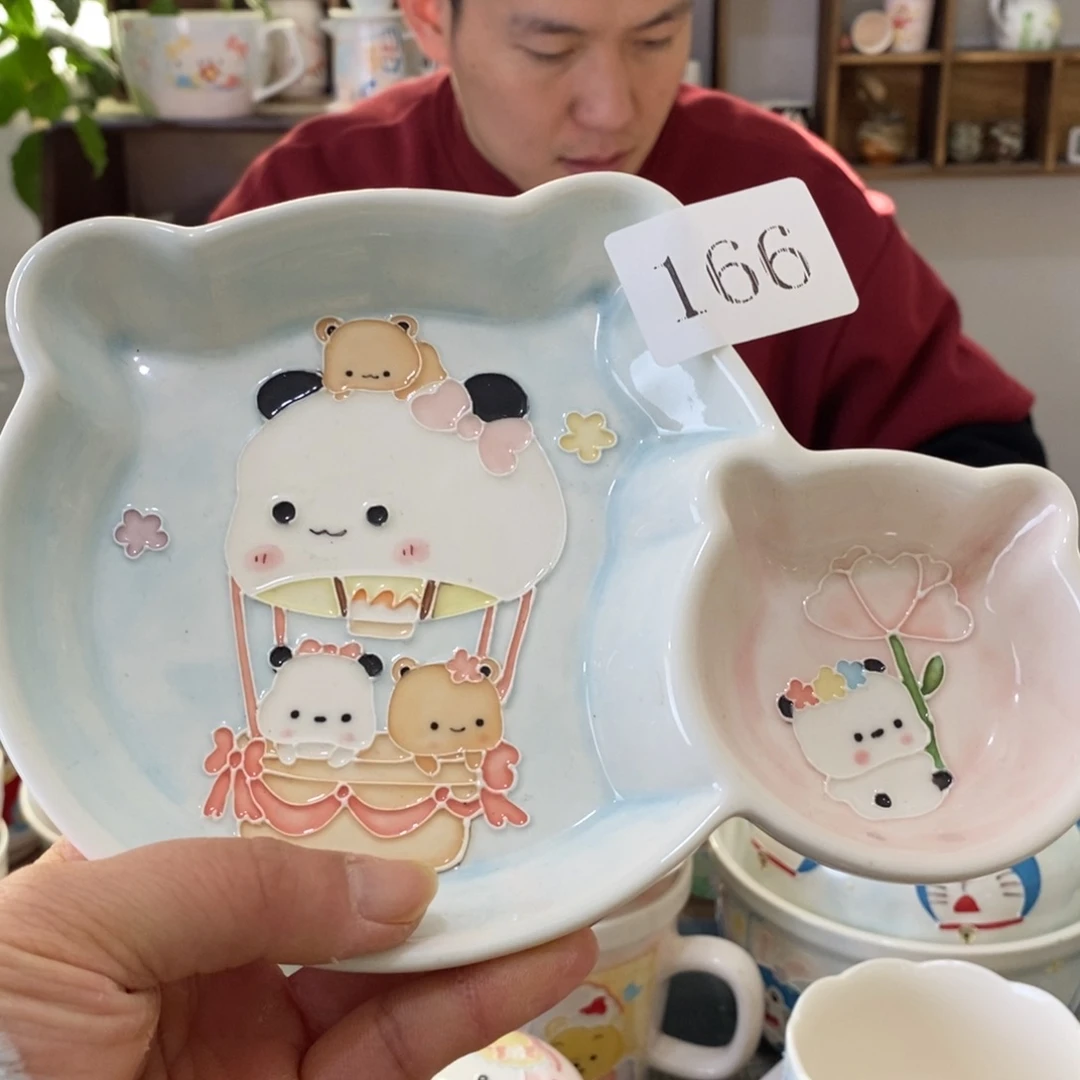 瓷片景德镇釉下彩手绘