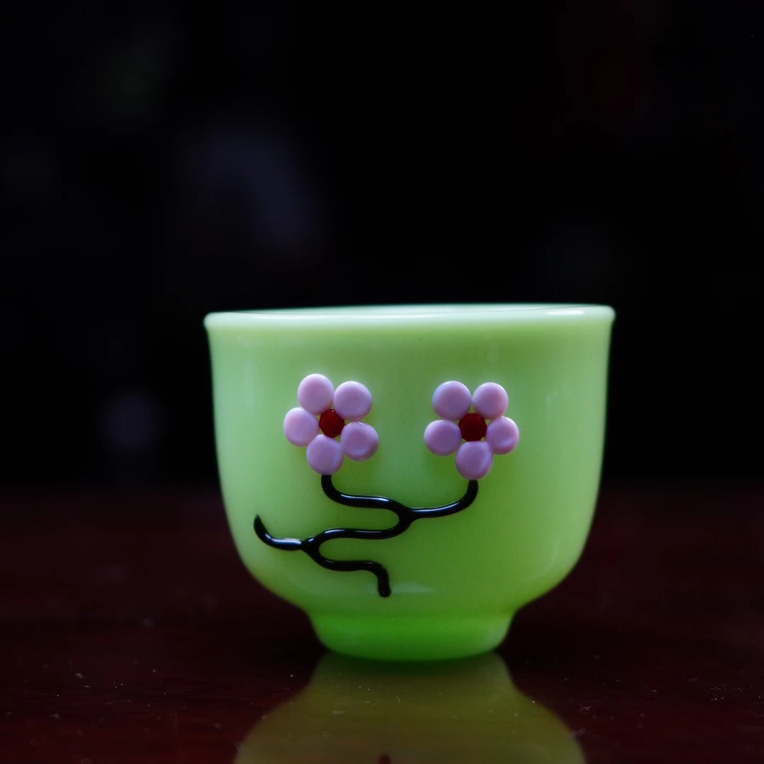 品牌正品 纯人工手作A级高硼硅材质仿玉主人小茶杯