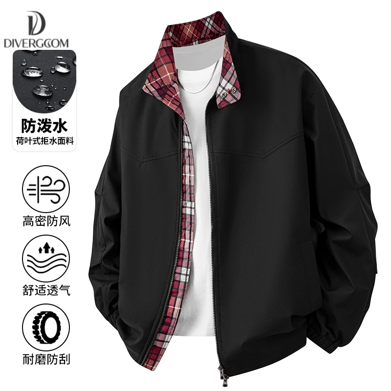 DIIIVERGOM夹克男士新款潮流宽松假两件外套18男款青少年开衫外套