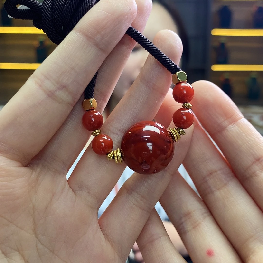 【闪购商品】南红玛瑙珠串未镶嵌瓦西单珠锁骨链