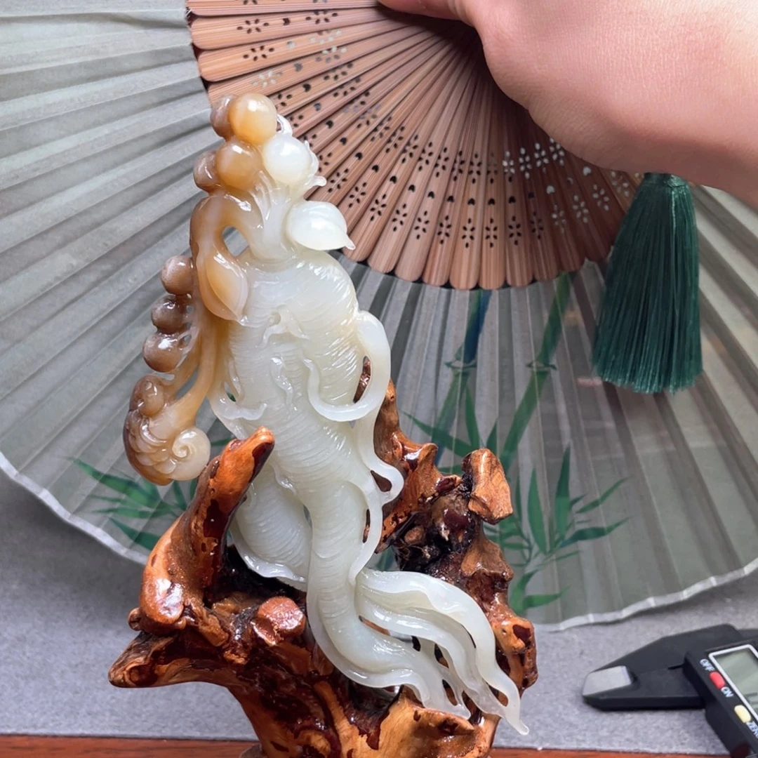 未镶嵌和田玉摆件画*花