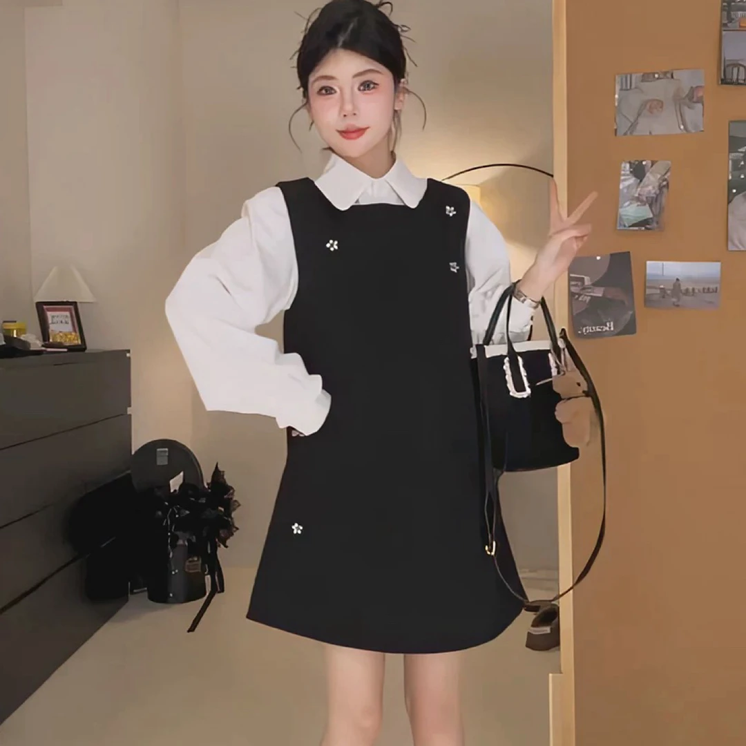 大码显瘦时尚甜美宽松套装裙女2025春季新款韩系小个子穿搭两件套